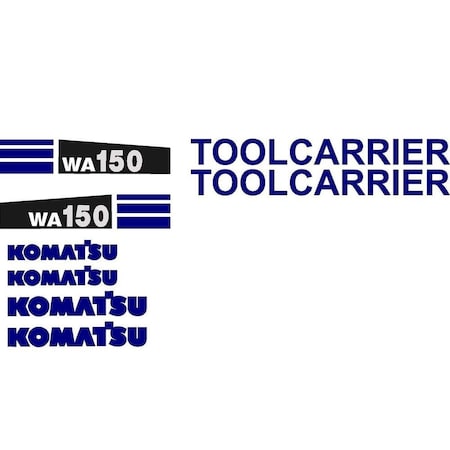 Aftermarket New Komatsu Wheel Loader WA150 Decal Set with Two 2 Tool Carrier Decals KOMWA150-5T2DECALSET